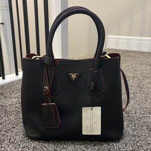 Black Tote with Red Accents and Interior Designer Dupe NWT Never Used